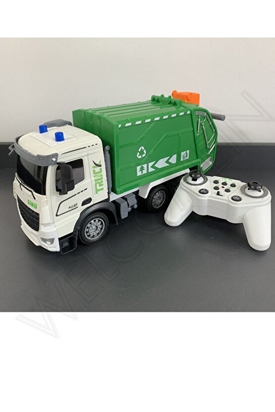 Oyuncak 2.4GHz Full Fonksiyon Uzaktan Kumandalı 1:12 Ölçek Işıklı ve Sesli Şarjlı Çöp Arabası