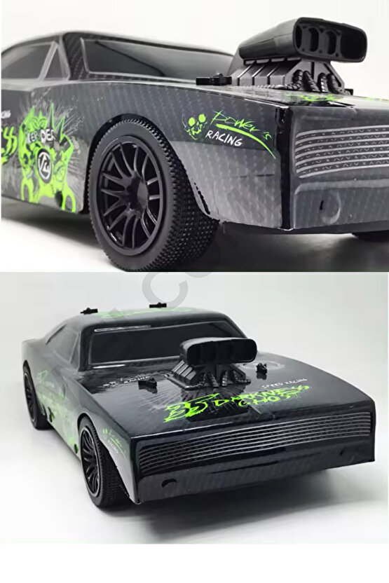 Oyuncak 2.4Ghz Uzaktan Kumandalı Ghost Rider Şarjlı 25 Km Hız Yapan Dev Boy 42cm RC Araba