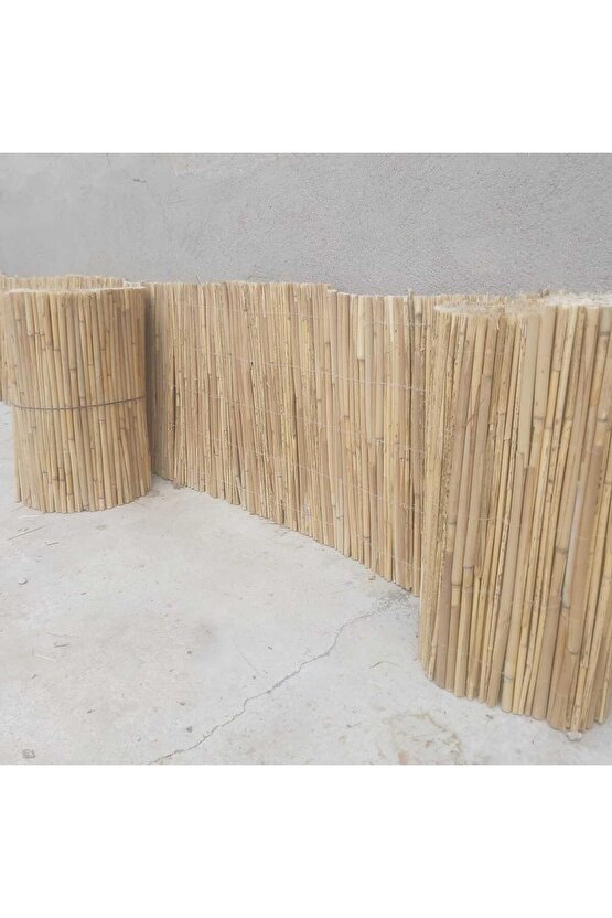 40cm x6 Metre Bambu Kamış Hasır Çit , Doğal Bahçe ve balkon dekorasyonu Reedfence Misina İpli