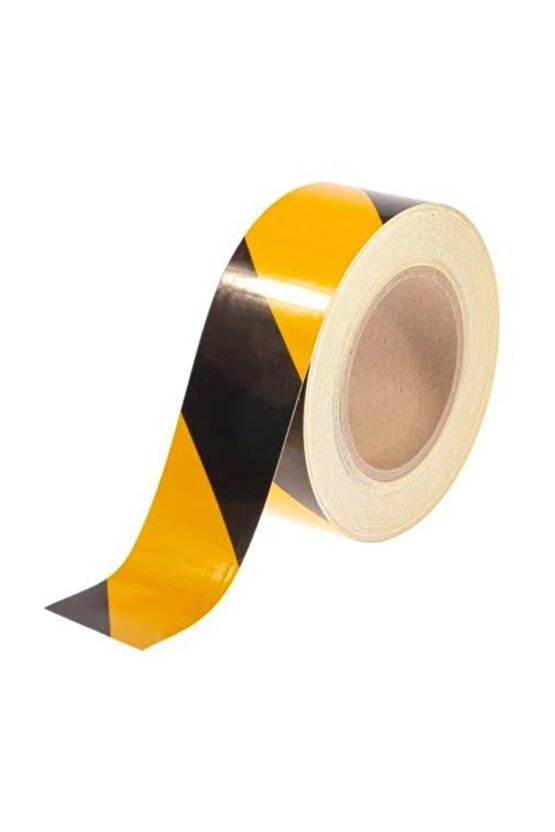 Reflektör Sarı-siyah Reflektif Bant 50mm X 46mt