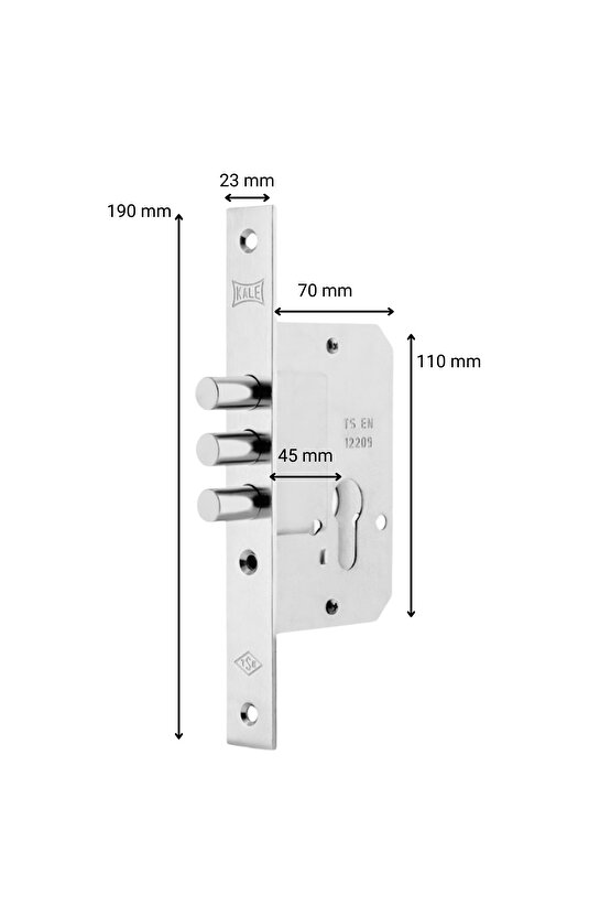 189 3m Silindirli Gömme Emniyet Kilidi 45 Mm Saten