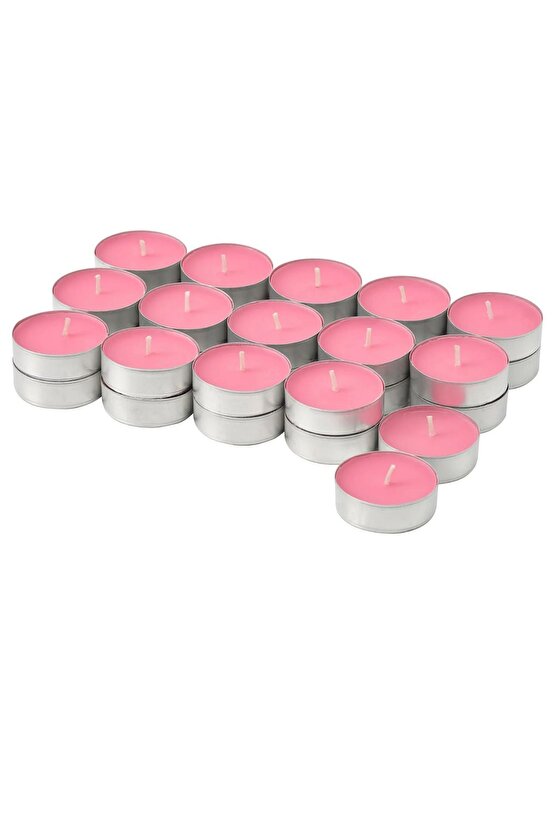 Blodbok Tealight Mum, Parlak Pembe, 3.5 Saat Çilek Kokulu 30lu
