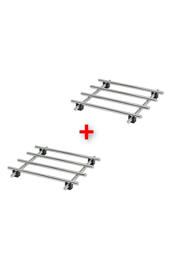 2 Adet Nihale 18x18 Cm İkea 2li Set Tencere Tava Altlığı Metal Altlık Paslanmaz Çelik