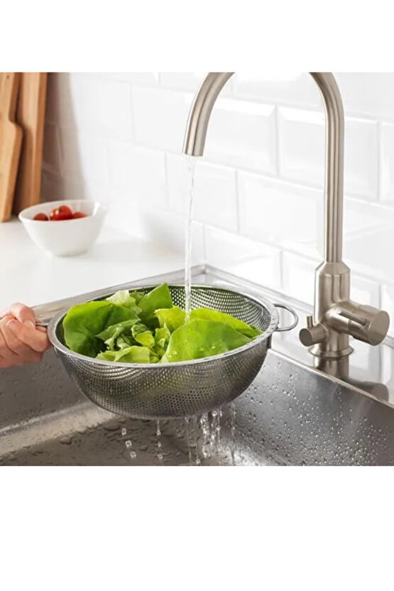 Premium Ürün Kaliteli Dayanıklı Kullanışlı Mutfak İçin İdeal Seçim 25 Cm Paslanmaz Çelik Süzgeç