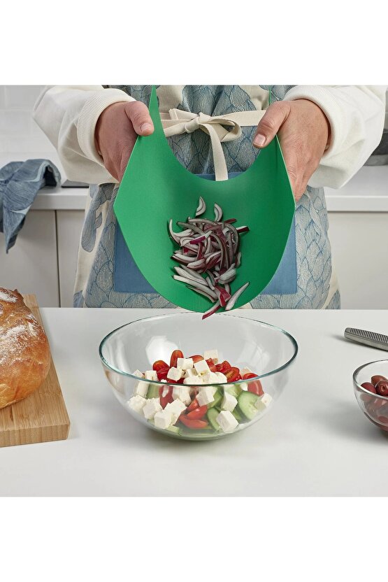 2 Adet Esnek Kesme Tahtası 28 x 36 Cm İkea 2li Set Bükülebilir Kaymaz Kesim Panosu Yeşil Renk