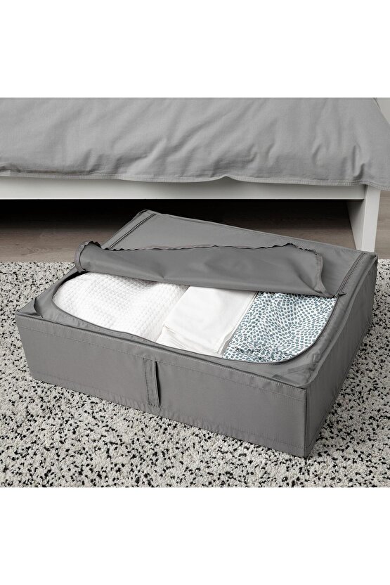 Katlanabilir Saklama Kutusu Hurç Ölçü 69x55x19 Cm MeridyenDukkan Gri-Düzenleme Kutusu