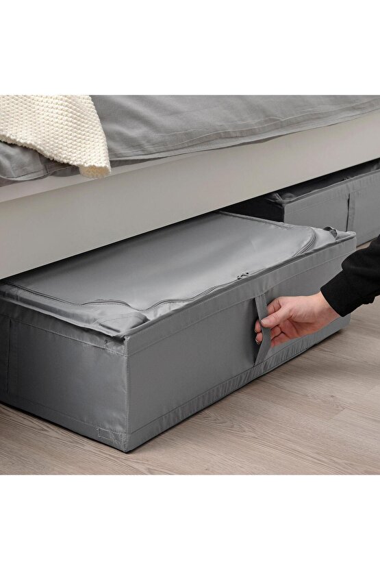 Katlanabilir Saklama Kutusu Hurç Ölçü 69x55x19 Cm MeridyenDukkan Gri-Düzenleme Kutusu