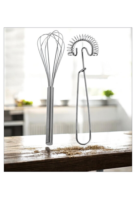 2li Çırpıcı+Çelik Rende+Çelik Sarımsak Ezici 3Lü Set Pratik Mutfak Gereçleri