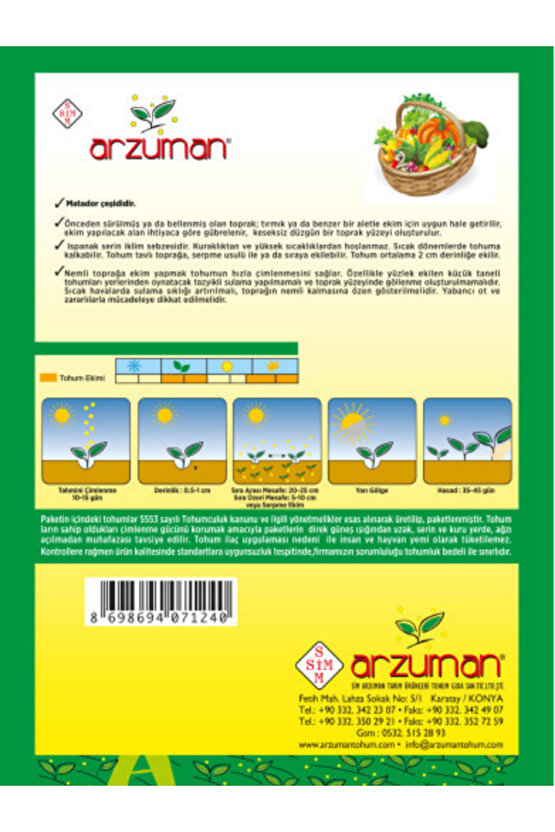 Ispanak Tohumu (Geniş Yaprak) 10gr