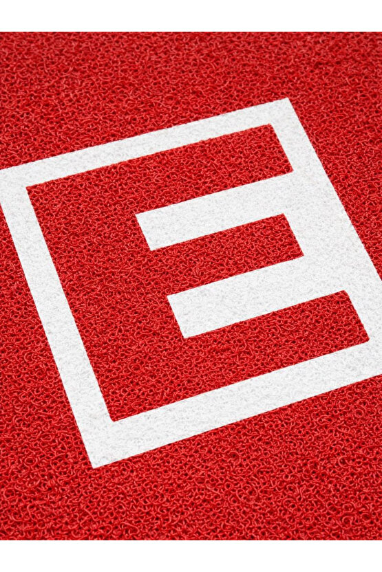 Eczane Önü Paspası E Logo Giriş İşyeri Eczane Mağaza Girişi Kapı Önü Kıvırcık Hijyen Halısı 60x80 CM