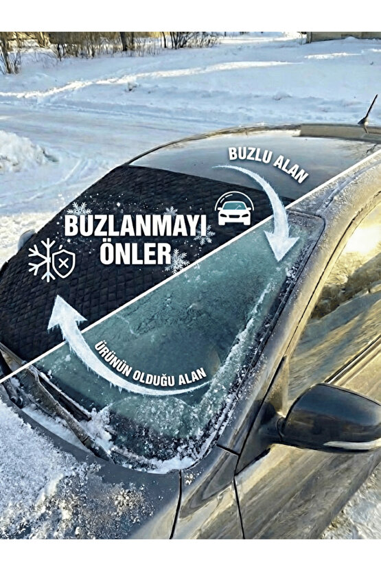 Oto Cam Buzlanma Önleyici Branda Araç Cam Buz Koruyucu Kışlık Koruyucu Kar Buz Önleyici Ön Cam Tente