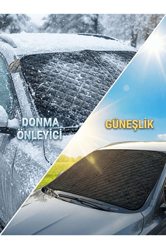 Oto Cam Buzlanma Önleyici Branda Araç Cam Buz Koruyucu Kışlık Koruyucu Kar Buz Önleyici Ön Cam Tente