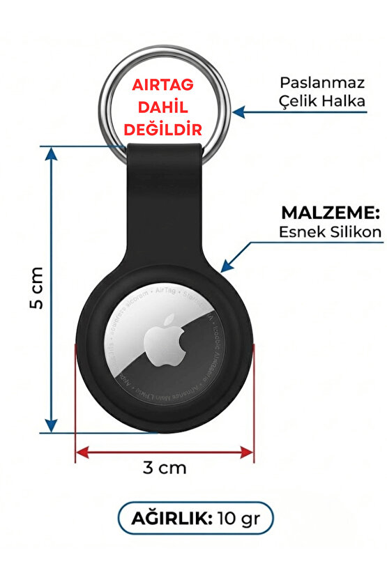 Airtag Uyumlu Anahtarlıklı Koruyucu Silikon Dayanıklı Koruyucu Airtag Kabı Akıllı Takip Cihaz Kılıfı