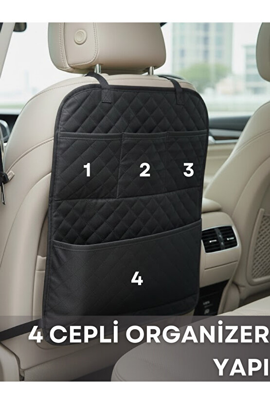 4 Cepli Araç Koltuk Arkası Organizeri Toz Suya dayanıklı Oto Koltuk Düzenleyici Araç Koltuk Koruyucu