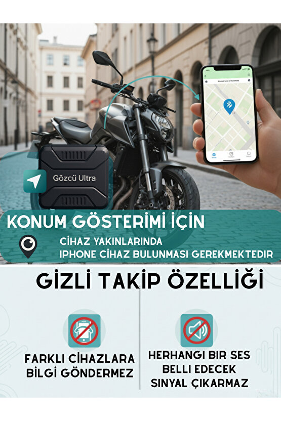 Ultra Takip Cihazı Ios Android Uyumlu Airtag Geçmişe Dönük Konum 30 Ay Pil Gps Araç Motor