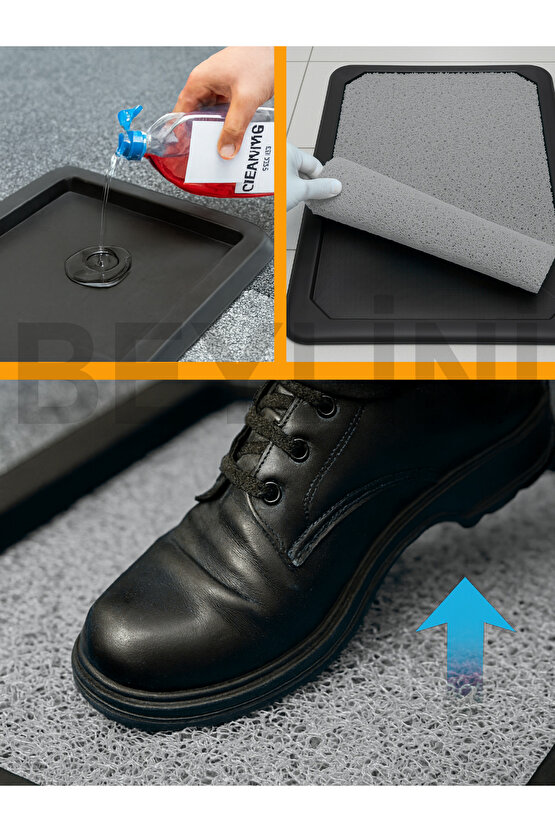 Dezenfektan Hijyen Paspası Dış Kapı Ev Ofis Apartman Giriş Halısı Kıvırcık Paspas Kaydırmaz Havuzlu