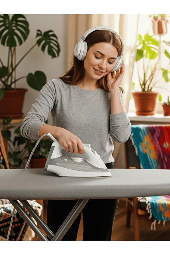 Ütü Masası Kılıfı Lastikli Keçeli Yanmaz Ütü Masası Örtüsü Bezi Gri 55x145 CM