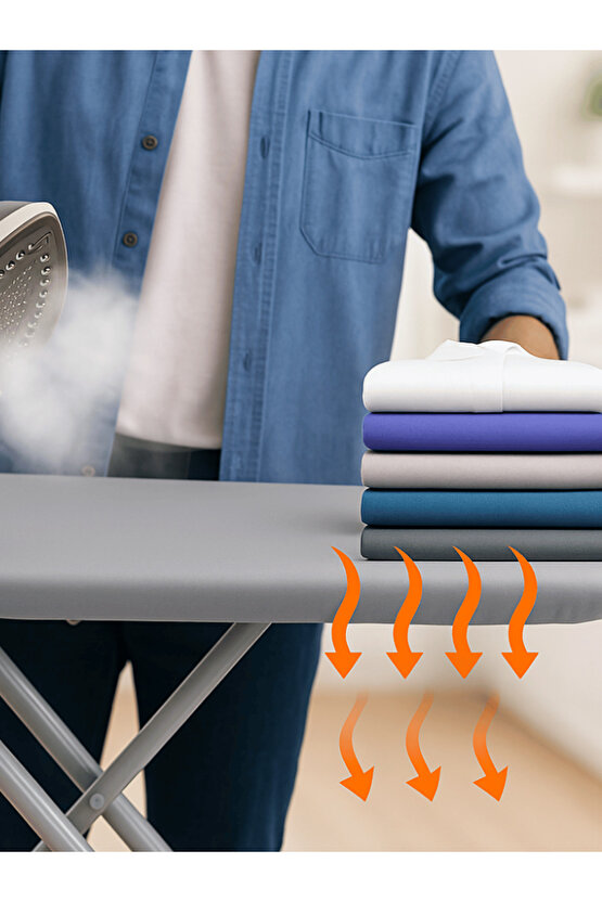 Ütü Masası Kılıfı Yanmaz Lastikli Süngerli Ütü Masası Örtüsü Ayarlanabilir Ütü Masası Bezi 45x120 CM