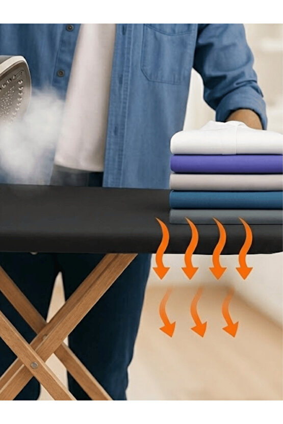 Ütü Masası Kılıfı Yanmaz Lastikli Süngerli Ütü Masası Örtüsü Ayarlanabilir Ütü Masası Bezi 50x150 CM