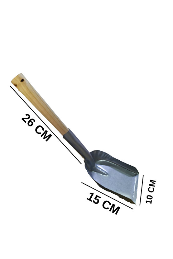 Çelik Ateş Küreği Ahşap Ergonomik Dayanıklı Saplı Geniş Soba Şömine Kömür Ateş Köz İdeal Kürek