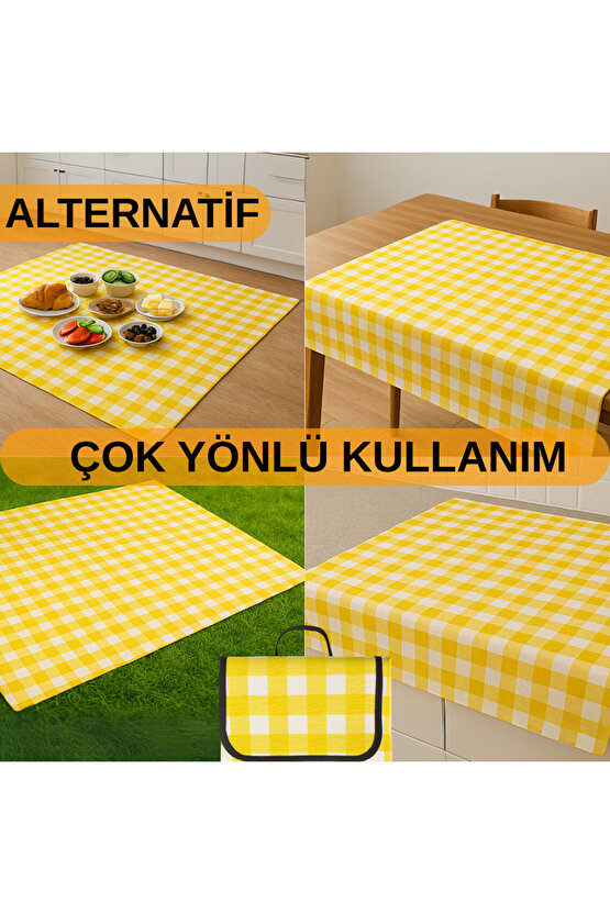Piknik Örtüsü Masa Zemin Kahvaltı Sofrası Pratik Taşınabilir Katlanabilir Piknik Örtüsü 150x150 CM