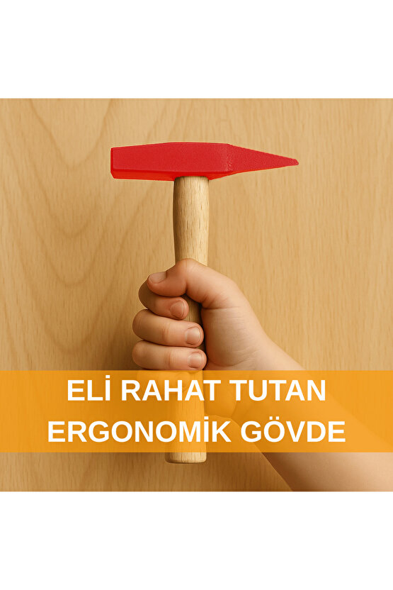 140gr Profesyonel Ahşap Saplı Çift Taraf Çekiç 8 cm Çelik Baş Ergonomik Çakma İnce İşçilik Dayanıklı