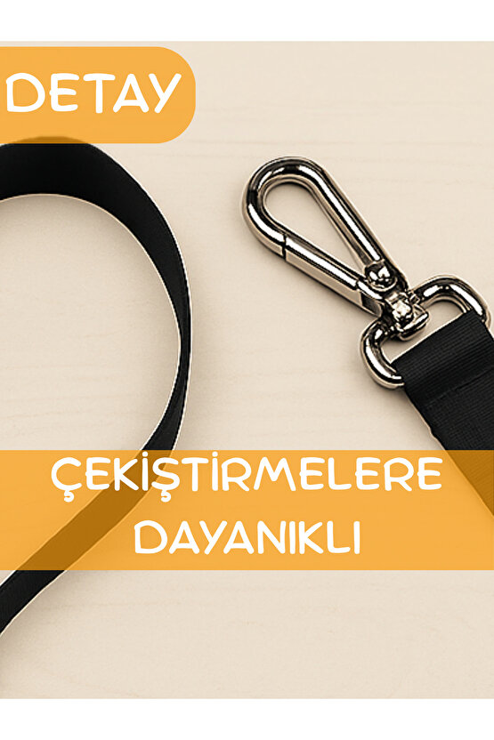 Dayanıklı Köpek Gezdirme Kayışı Metal Tokalı Bütün Tasmalara Uyumlu Evcil Hayvan Tasması Siyah 100cm