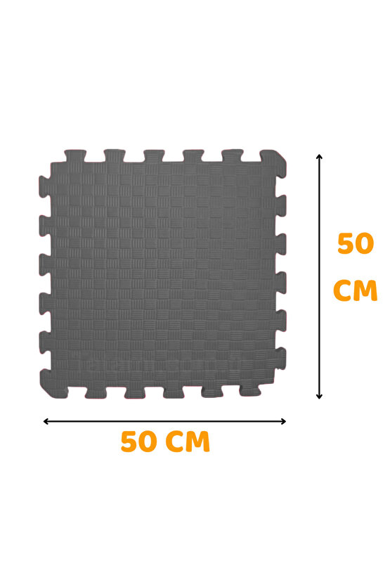 Tatami Zemin Karosu Spor Zemin Çocuk Odası Matı Ses Yalıtımlı Karo Halı Eva Panel Gri 50 Cm