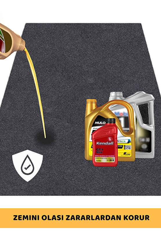 BEYLİNİ Kaymaz Yağ Matı Sıvı Geçirmez Emici Araç Altlığı Halısı Antrasit (183x188)