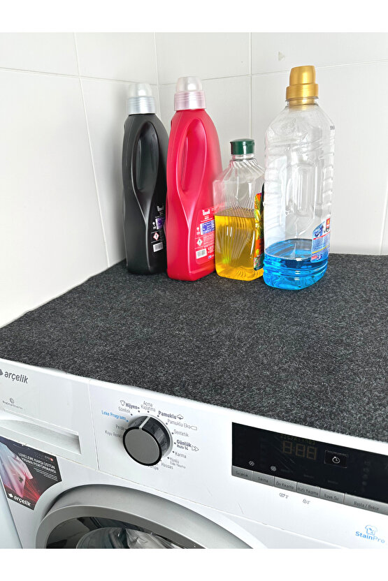 Beylini Çamaşır Makinası Örtüsü Koruma Matı Kaymaz Taban Sıvı Geçirmez Yıkanabilir