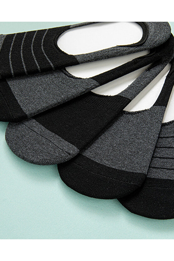 Bellamy Pamuk Erkek 5’li Babet Çorap Antrasit-siyah