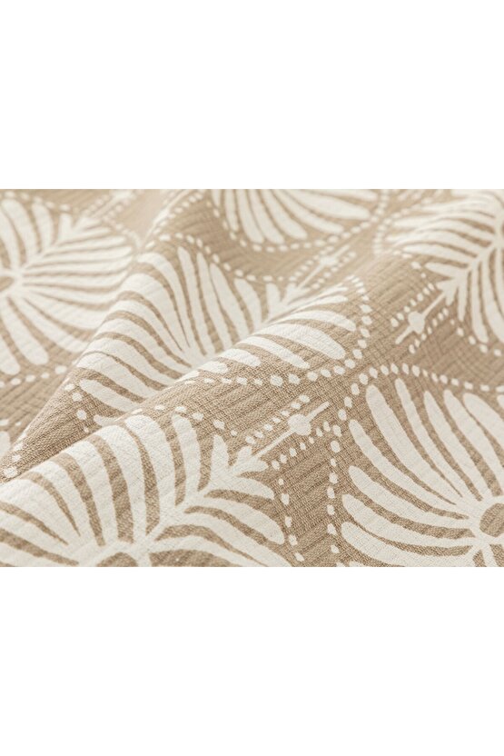 Baskılı Tek Kişilik Pike 150x220 cm Bej