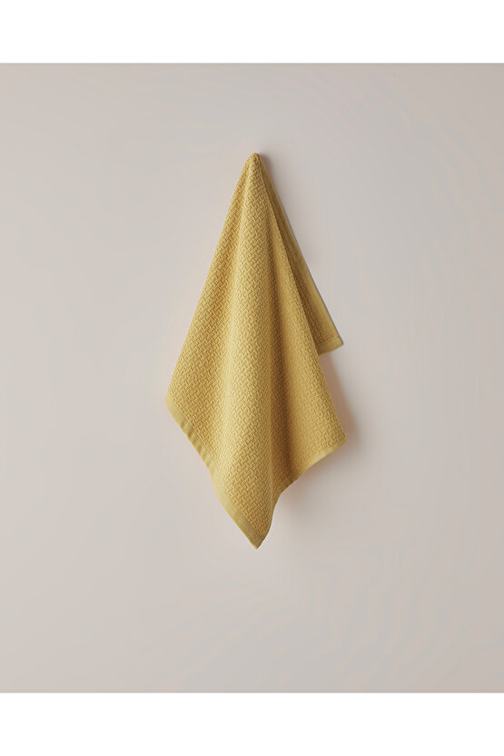 Grid Pamuk Yüz Havlusu 50x70 cm Hardal