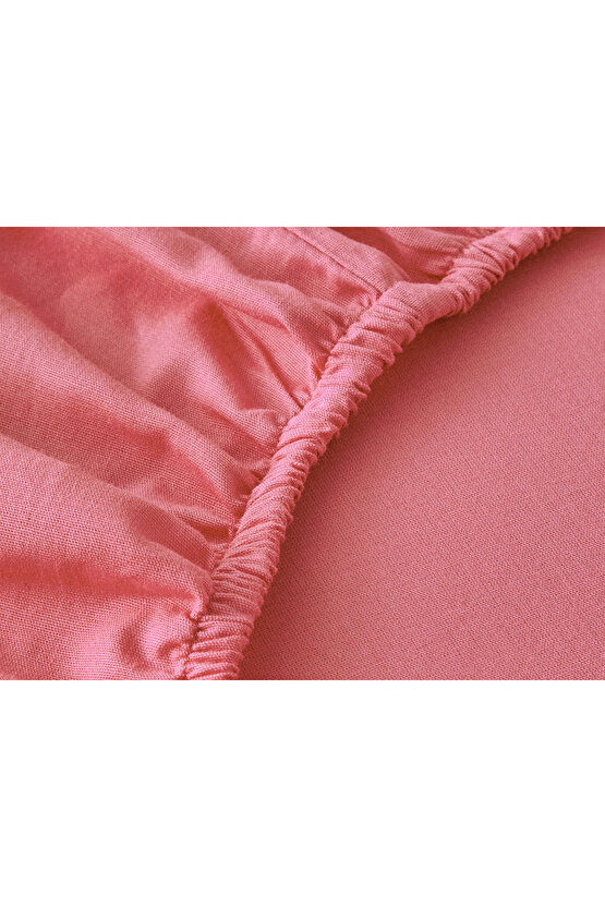 Plain Çift Kişilik Lastikli Çarşaf Tkm Şeftali