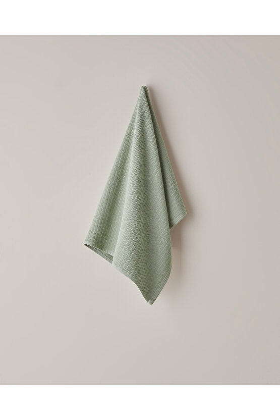 Stripe Pamuk Yüz Havlusu 50x70 cm Haki