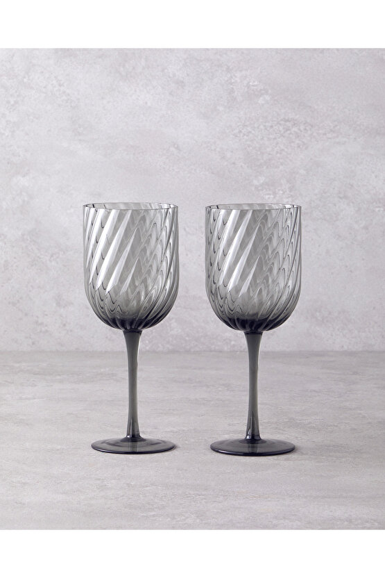 Meghan Cam 2li Kadeh 280 ml Antrasit