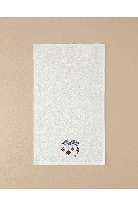 Jolly Cheers Pamuklu Nakışlı El Havlusu Ekru