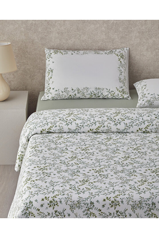 Natur Baskılı Tek Kişilik Pike Takımı 150x220 Cm Yeşil