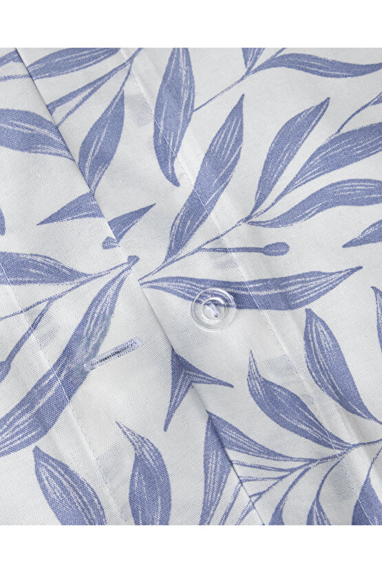 Leaf Dream Kolay Ütülenir Tek Kişilik Nevresim Takımı 160x220 cm Mavi