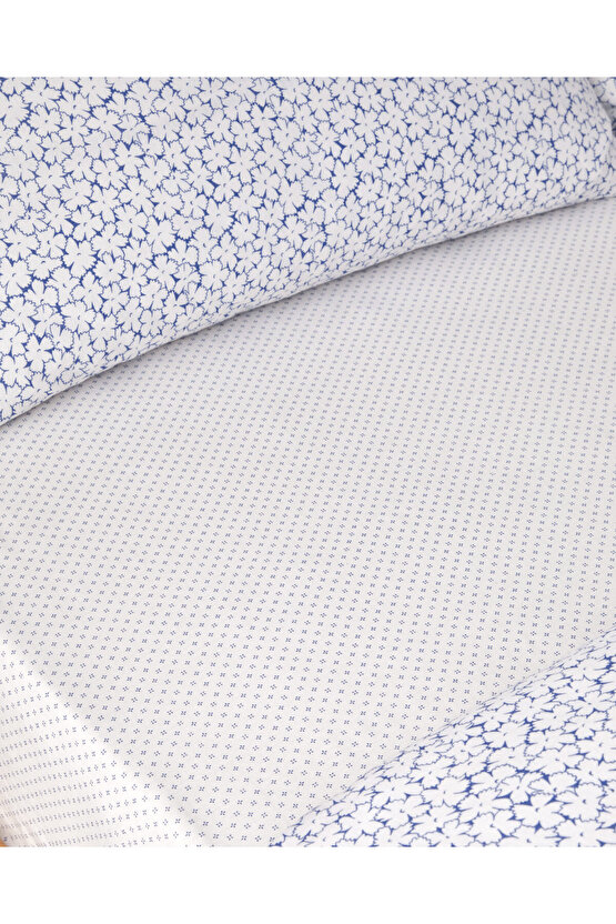 Sweet Violet Kolay Ütülenir Çift Kişilik Çarşaflı Nevresim Takımı 200x220 cm Koyu Mavi