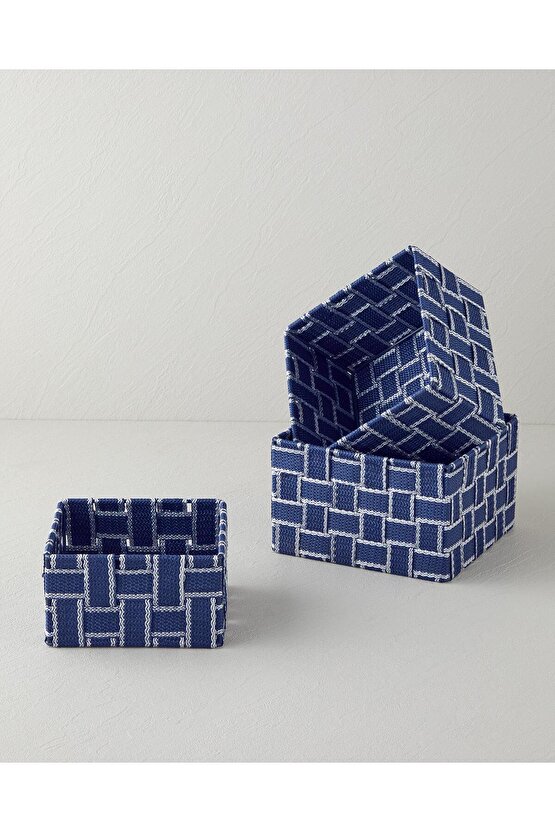 Shine Sepet 14x14x7 Cm Pamuk Kadife Lacivert