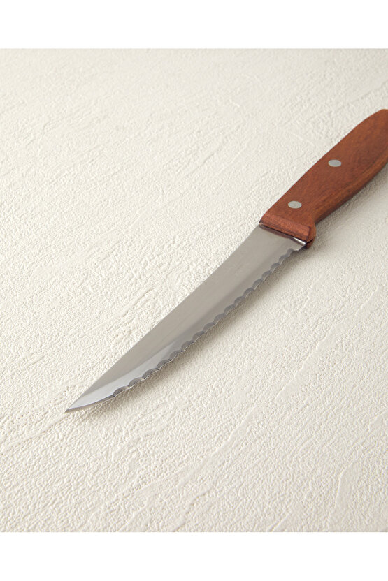 Steak Paslanmaz Çelik 2li Bıçak 19 cm Kahve