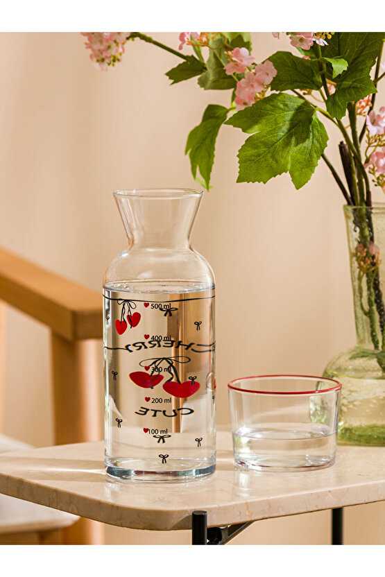 Karişik Baskılı Cam Sürahi 700 ml