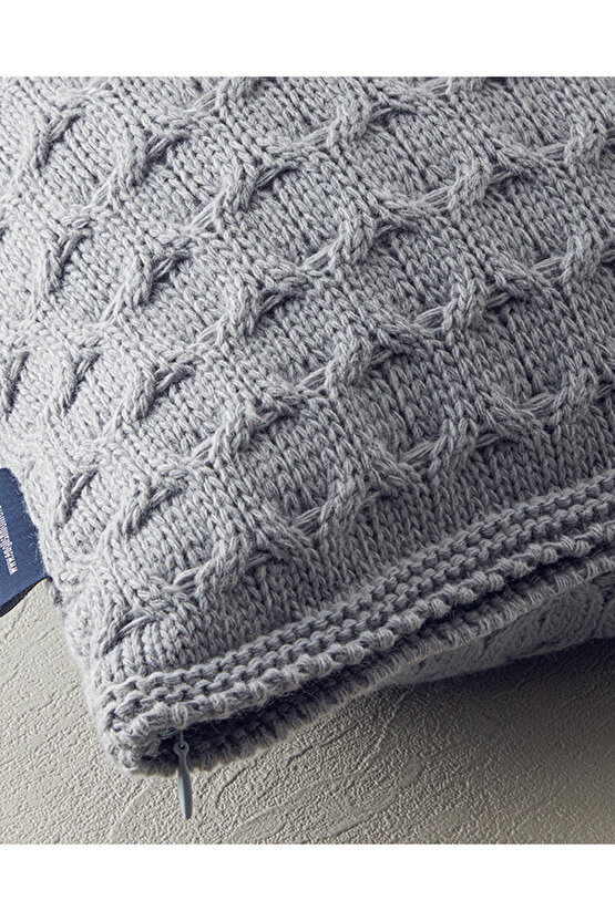 Velvety Triko Kırlent Kılıfı Gri