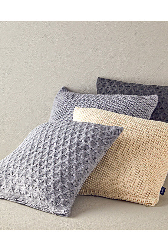 Velvety Triko Kırlent Kılıfı Gri