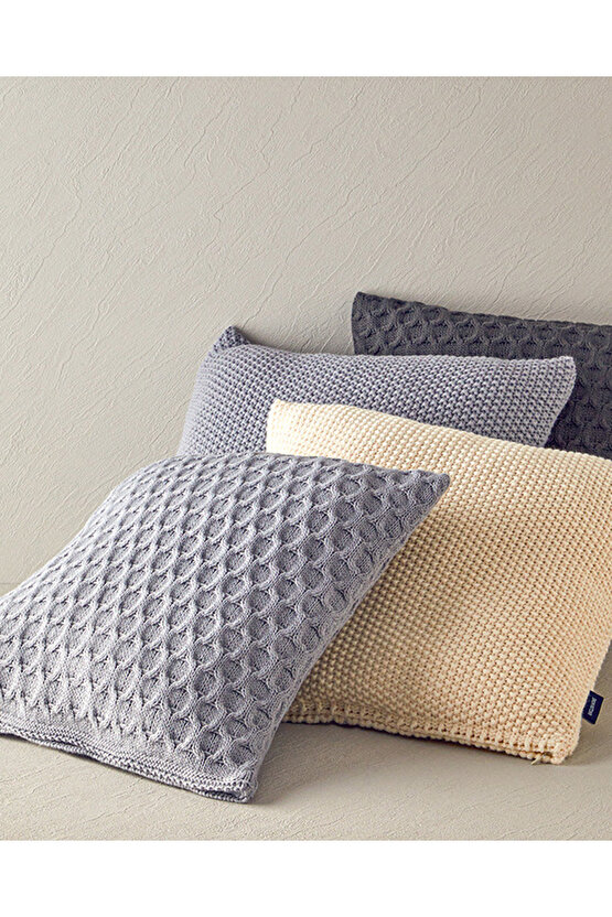 Velvety Triko Kırlent Kılıfı Antrasit