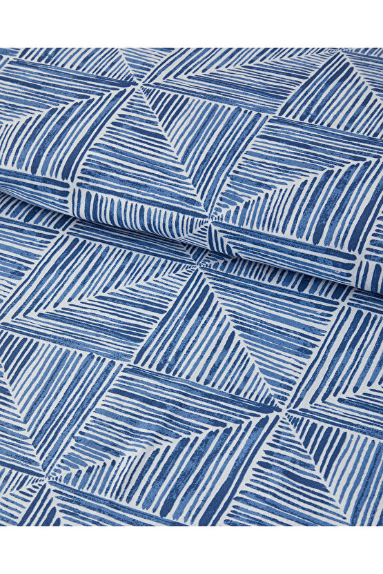 Modern Diamond Çift Kişilik Nevresim Seti Mavi