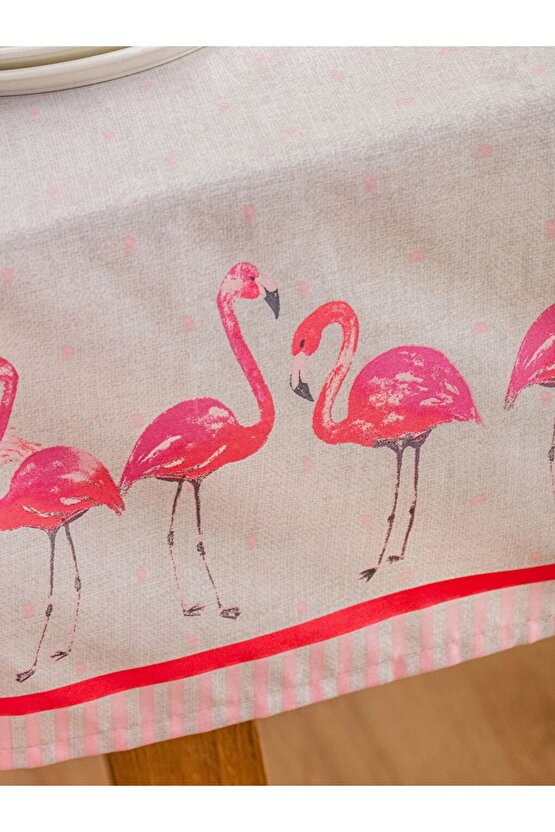 Flamingo Baskılı Masa Örtüsü 150x200 Cm