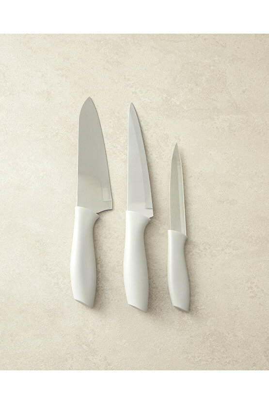 Cross 3’lü Çelik Şef Bıçağı Krem