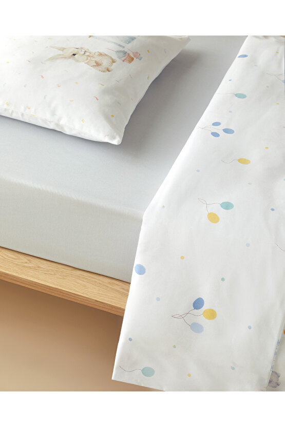 Pretty Bunny Pamuklu Bebe Nevresim Takımı Mavi